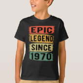 55 jaar oud Bday 1970 Epic Legend 55e verjaardag T-shirt (Voorkant)