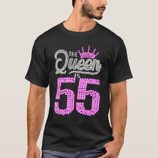 55 jaar oud deze koningin is 55e verjaardag meisje t-shirt