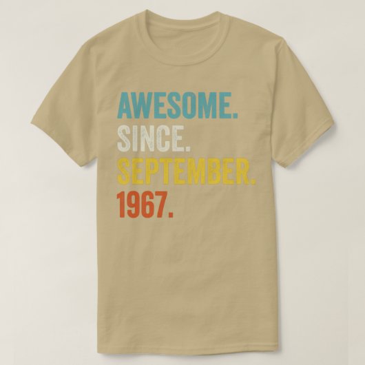 55 jaar oud Geweldige sinds september 1967 55e mil T-shirt (Design voorkant)