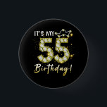 55 jaar oud Het is mijn 55e verjaardag Diamon Ronde Button 3,2 Cm<br><div class="desc">Geweldige t-shirt Ideeën Mensen die geboren zijn in 1968 Retro Classic Old School 55e Geweldige t-shirt Ideeën voor mannen vrouwen. 55 jaar geweldige verjaardag. Volledige versieringen voor gelukkige verjaardagen. Je verjaardagsfeestje zal grappig, geweldige, episch en legendarisch zijn. De mooie en langverwachte B-dag van je kind, meisje. Een geweldig cadeau voor...</div>