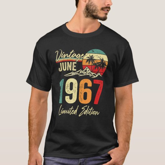 55 Jaar Oud Juni 1967 55e Verjaardag T-shirt (Voorkant)