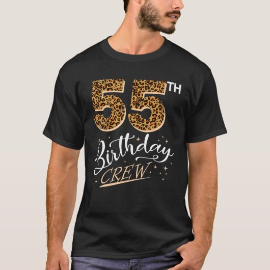 55 Jaar Oud Verjaardag Luipaard Print 55e Verjaard T-shirt (Voorkant)