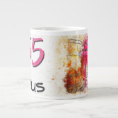 55 jaar oud verjaardagsfeestje Waterverf Splash Grote Koffiekop (Voorkant)