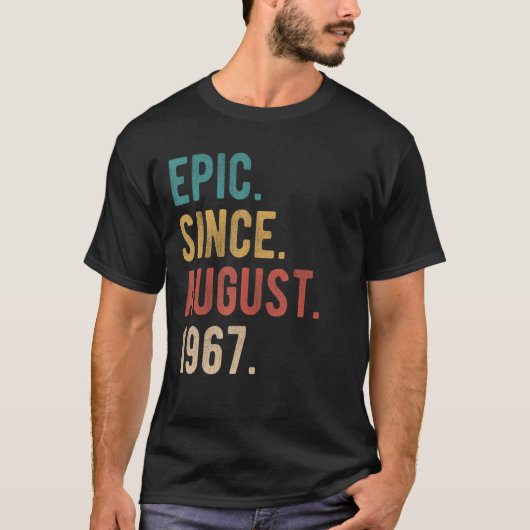 55 jaar oude 55e verjaardag Bday Epic sinds august T-shirt (Voorkant)