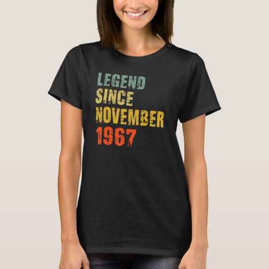55 jaar oude 55e verjaardag Legende sinds 1 novemb T-shirt (Voorkant)