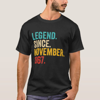 55 jaar oude 55e verjaardag Legende sinds november T-shirt