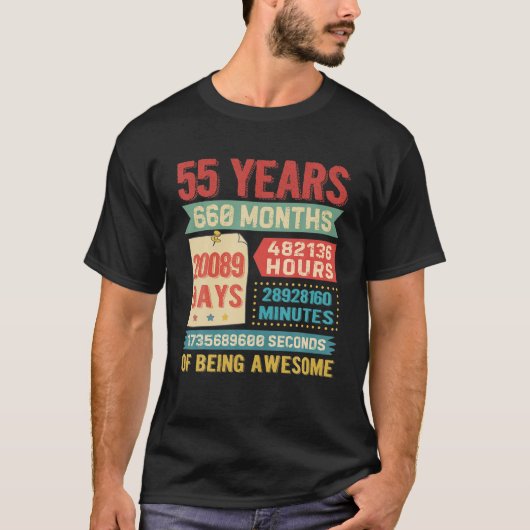 55 jaar oude 55e verjaardag t-shirt (Voorkant)
