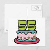 55 jaar oude Birthday Cake Briefkaart (Voorkant / Achterkant)