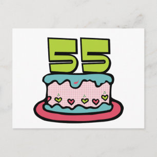 55 jaar oude Birthday Cake Briefkaart