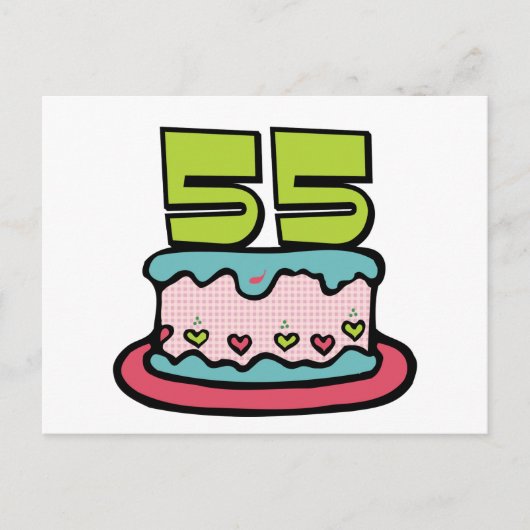 55 jaar oude Birthday Cake Briefkaart (Voorkant)