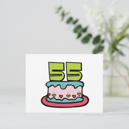 55 jaar oude Birthday Cake Briefkaart (Staand voorkant)