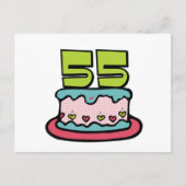 55 jaar oude Birthday Cake Briefkaart (Voorkant)