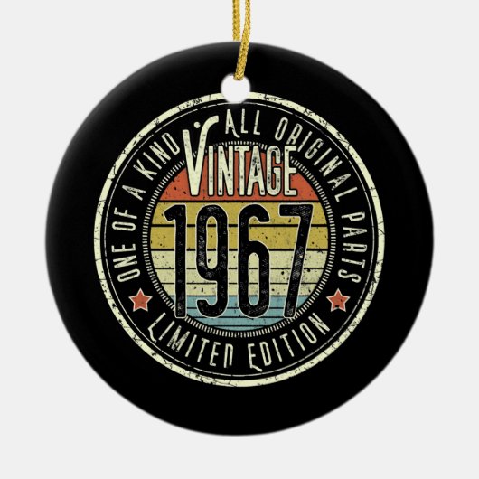 55 jaar oude  editie 1967 Limited Edition 55th Keramisch Ornament (Voorkant)