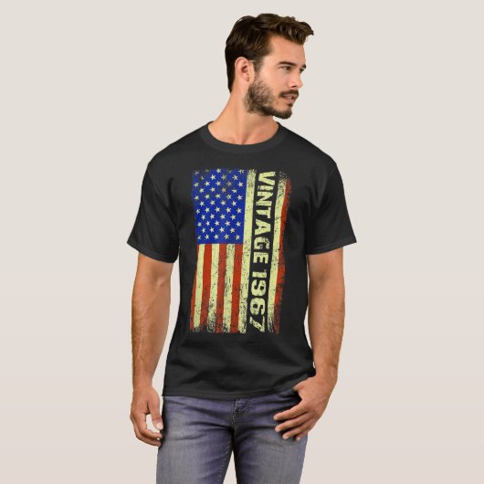 55 jaar oude geschenken  1967 Amerikaanse vlag 55t T-shirt (Voorkant volledig)