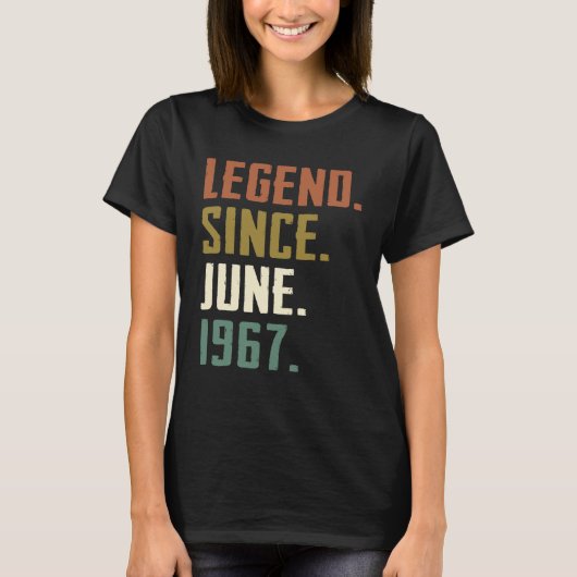 55 jaar oude legend sinds juni 1967 55e dag t-shirt (Voorkant)