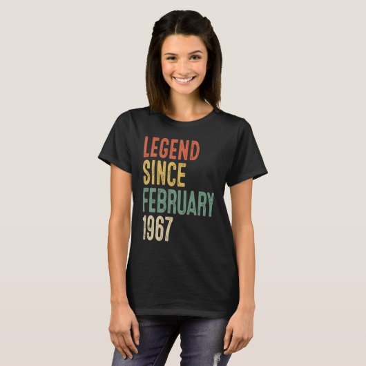 55 jaar oude leggende sinds februari 1967 55e gebo t-shirt (Voorkant volledig)