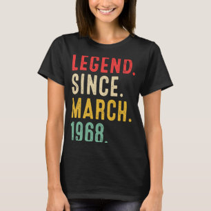55 jaar oude leggende sinds maart 1968 55e geboort t-shirt