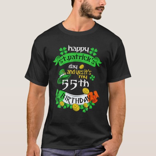 55 jaar oude St. Patricks Dag zijn 55-jarige verja T-shirt (Voorkant)