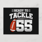 55 Jaar Oude Tackle Voetbal Feestje 55e Verjaardag Briefkaart (Voorkant)