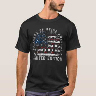 55 jaar oude Vintage 1968 Amerikaanse vlag 55th Bi T-shirt