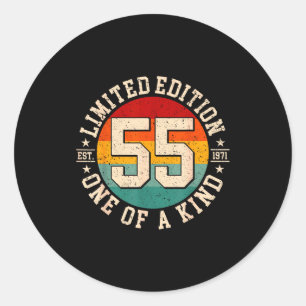 55 jaar oude vintage 1971 gelimiteerde editie 55st ronde sticker