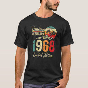 55 jaar oude Vintage februari 1968 55e verjaardag T-shirt