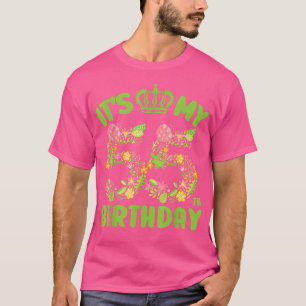 55 jaar oude vogelbloem sinds mijn 55e verjaardag t-shirt