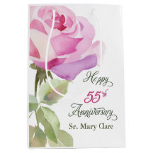 55-jarig jubileum verjaardag aangepaste naam Roze 