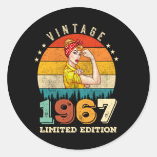 55-jarige  vrouwen uit 1967 55e verjaardag Gift Ronde Sticker