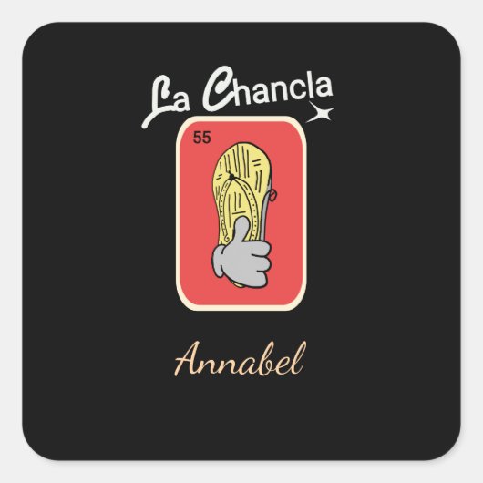 55 La Chancla Vierkante Sticker (Voorkant)
