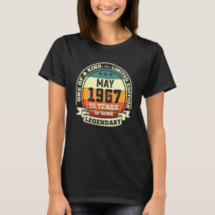 55 mei 1967 55e verjaardag 55 jaar wetender t-shirt