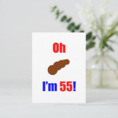 55 Oh (Pic of Poo) Ik ben 55! Briefkaart (Staand voorkant)