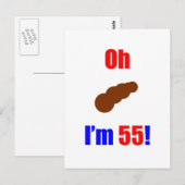 55 Oh (Pic of Poo) Ik ben 55! Briefkaart (Voorkant / Achterkant)