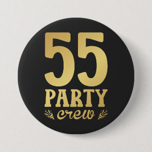 55-partijenbemanningsleden 55e Birthday Round Ronde Button 7,6 Cm