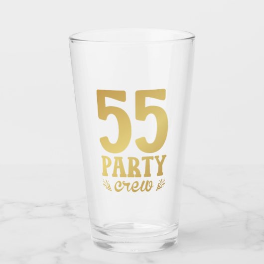 55-partijenbemanningsleden, 55e verjaardag Drink Glas (Voorkant)