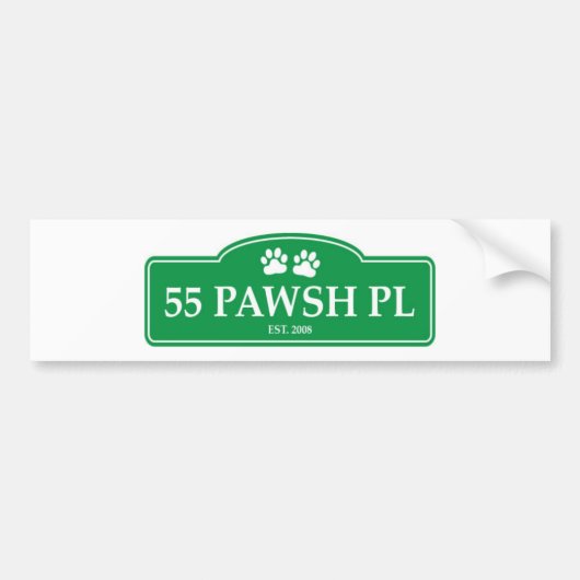 55 Pawsh Place Bumpersticker (Voorkant)