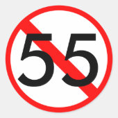 55 Snelheidsgrens Sticker (Voorkant)