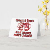 55 verjaardagsbieren en Design Kaart (Gele Bloem)