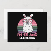 55 Year Old Bday Llamazing 55th Birthday Llama Briefkaart (Voorkant / Achterkant)