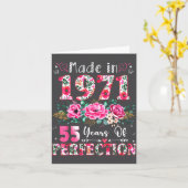 55 Year Old Made In 1971 Floral 55th Birthday Wome Kaart (Gele Bloem)