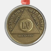 55 Year Sober Anniversary Medallion | Recovery Metalen Ornament (Voorkant)