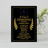 55 Years of Dedicated Service Award Custom Foil  Folie Feestdagenkaart (Staand Voorkant)