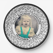 55 Your Photo Random Number Pattern Black/White Papieren Bordje (Voorkant)