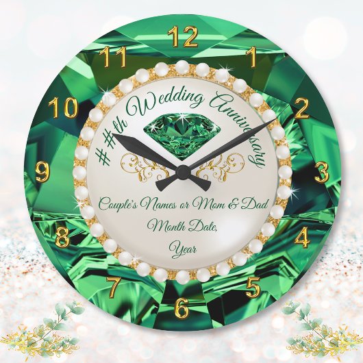 55e, 35e of 20e Emerald Jubileum Gifts Clock Grote Klok