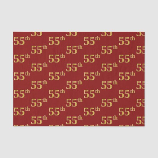 55e (55e) gebeurtenis Red, Faux Gold Tissuepapier (Voorkant)