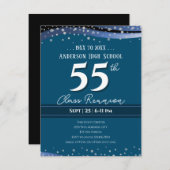 55e Alumni High School Reünie Blauwe Aankondiging (Voorkant / Achterkant)