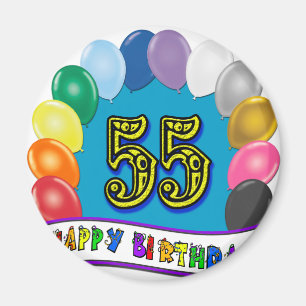 55e Birthday-ballonontwerp Magneet