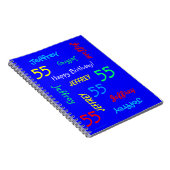 55e Birthday Party Blue Guest Book, Names, Spiral Notitieboek (Rechterzijde)