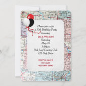 55e 'Birthday Party Red Retro Truck' Kaart (Achterkant)