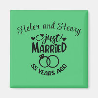 55e bruiloft Jubileum Custom Names Emerald
